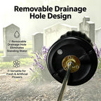 Grave Vases for Cemetery with Metal Spikes and Drainage Holes,Cemetery Vases for Headstones Memorial Gifts Loss of Loved One (Black)