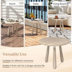 Tangkula Mahogany Wood Side Table, 18” Round Small Accent End Table with Thickened Board & Solid Wood Support Legs, for Bedroom, Porch, Balcony, Natural