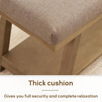 Zihanhome 45" Entryway Bench Upholstered Storage Bench for Bedroom Shoe Rack Bench for Living Room, Hallway, Mudroom, Balcony, Sturdy Indoor Bench Seat Holds Up to 300 lbs (Brown)