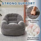 EBENCHICO Giant Bean Bag Chair for Adults and Teens, Corduroy Large Bean Bag Chairs with Armrests, Adult BeanBag Sofa Couch Chairs with Filler, Comfy Reading Chair Floor Sofa for Gaming, Napping