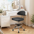 Height Adjustable Drafting Chair, Tall Office Chair with Backrest and Foot Rest, Swivel Rolling Stool, Ergonomic Computer Chairs, for Home Office Studio Dental Salon, 220 lbs Black