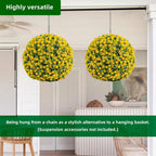 2 Pack Artificial Topiary Balls, Faux Rose Flower Spheres with Hanging Chain & Zip Ties, Easy Assembly, No Maintenance Decor for Indoor, Outdoor, Garden, Patio, Wedding, Home