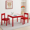 Olive & Opie Gibson 3-Piece Dry Erase Kids Table & Chair Set, Red