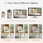 MALOL Wooden Dining Chairs Set of 4, Modern Fabric Upholstered Dining Room Chair, Kitchen Side Chairs, Farmhouse Armless Dinner Chair with Open Back for Kitchen, Beige