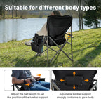 Timber Ridge Aluminum Oversized Camping Chair with Lumbar Support up to 500lbs, Heavy Duty Folding High Back Chair for Adults, Cup Holder, Cooler Bag, Side Pocket, 2 Pack