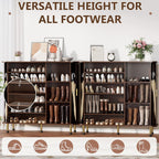 YOLENY 6-Tier 47'' Shoe Cabinet with Sliding Door, Wooden Shoe Storage Cabinet with Adjustable Shelves, Mid-Century Modern Freestanding Shoe Storage Organizer Walnut
