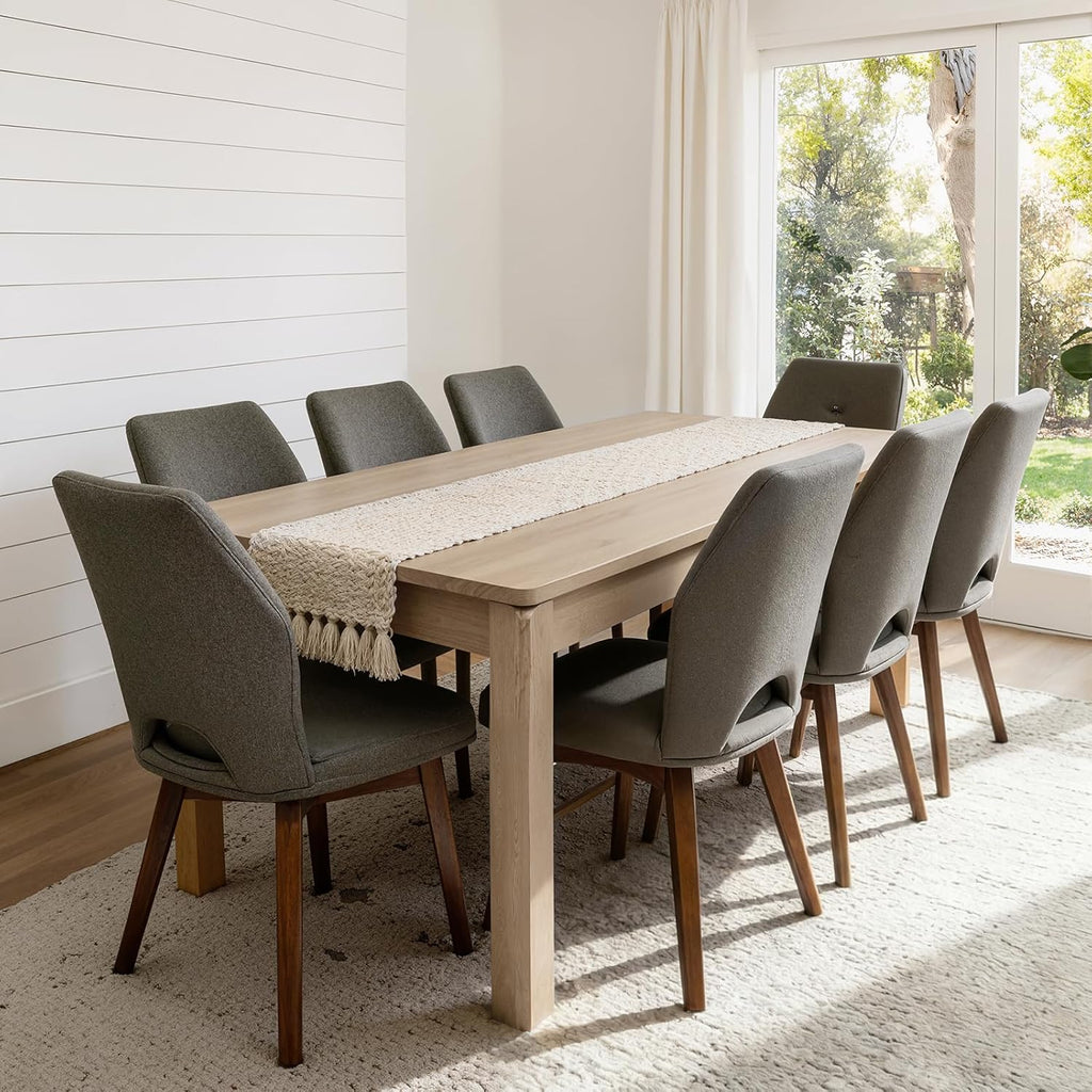 Farmhouse Dining Table, 70" Rectangular Wooden Kitchen Table for 4–6 People, Modern Dining Table & Home Office Desk for Family Gatherings and Study, Easy to Clean, Rustic