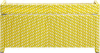 Greemotion Azur Beach Aluminum and All-Weather Wicker 41 in. Wide Storage Bench for Garden, Backyard, Patio, Pool Area, Porch, Yellow and White