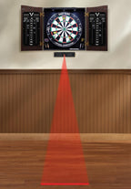 Viper Vault Cabinet & Shot King Sisal/Bristle Dartboard Ready-to-Play Bundle with Two Sets of Steel-Tip Darts, Throw Line, and Dry Erase Scoreboards, Walnut Finish