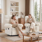 Korser 360° Swivel Rocker Recliner Chair, Rocking Chair Nursery with Massage and Heat, Small Recliners for Small Space, Manual Reclining Chair with Cozy Chenille Fabric, Side Pockets for Living Room