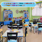 Maitys 24 Pcs Chair Storage Pocket 16 x 19 Inch Large Chair Pocket Classroom Seat Organizer 8 Color Seat Storage with Name Tag Slot for School Classroom Student Kindergarten (Macaron Color)