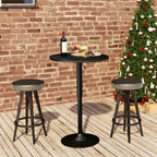 NOBPEINT Round Pub Table, Height Adjustable Bar Table, 360 Swivel Top, Cocktail Table with Black Metal Base for Bar, Bistro, Café, Full Black