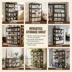 4 Tier Metal Bookshelf, Adjustable Tall Bookcase, Heavy Duty 2400 LBS Modern Deep Book Shelf, Bolt-Free Storage Shelves for Living Room, Home Office, Garage, 31.5" Wx 11.8" Dx 44.1" H