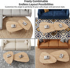 Nesting Coffee Table Set of 2-Mid Century Modern Wooden Coffee Table,Guitar Pick Stacking Tables with Solid Wood Legs,Small Coffee Tables for Small Spaces,Living Room,Balcony (Natural)