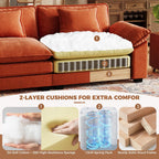 CDCASA 120" Modular Sectional Sofa, Comfy L-Shaped Cloud Couch with Movable Ottomans, Oversized 4-Seater Chenille Deep Seat Sofa Couch for Living Room, DIY Combination, Terracotta Orange