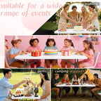Fivenl 2 Pack 6 Feet Portable Folding Table White, Steel Legs Fold-in-Half with Carrying Handle Rectangular Plastic Foldable Table for Party, Wedding, Camping, Picnic, Dining, Indoor Outdoor Events