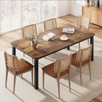 GAOMON 78 Inch Long Kitchen Table for 6-8, Dining Room Table for Kitchen Living Room, Large Dinner Tables, Industrial Indoor Restaurant Tables with Sturdy Metal Frame(Only Table) (Brown)