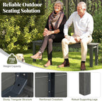 Tangkula HDPE Outdoor Bench, 2-3 Person Patio Bench, 55" Backless Garden Dining Bench with Slatted Seat, Weatherproof Park Bench for Entryway, Porch, Lawn & Backyard (Grey,1)