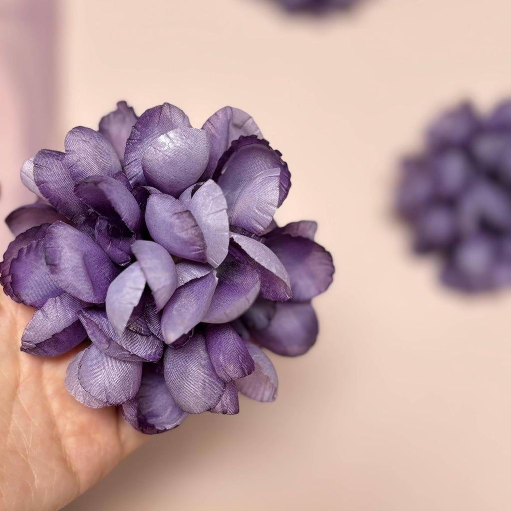 TeaSu Floating Flowers for Floating Candle Centerpieces, 12pcs Purple Artificial Flower Head for Wedding Centerpieces - Purple