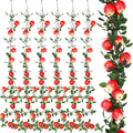 Suncalla 6 Pcs Artificial Apple Garland 57inch Fake Apples Bunch Strings with Stem and Leaves Fruit Hanging Vines Decorations for Kitchen Table Centerpieces Wall Party Birthday