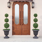VeriNatural Artificial Plants Outdoor,3ft Artificial Triple Ball Boxwood Topiary Tree,Set of 2 UV Resistant Fake Potted Plants for Front Porch Decor,Faux Plant for Home,Garden, Balcony,Patio