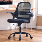 amseatec Ergonomic Mesh Office Chair, Flip-Up Arms, Adjustable Height, Breathable Mesh Back & Thick Cushion Seat, 360 Swivel Rolling Computer Desk Chair, BIFMA Certified, Supports 300 lbs, Black