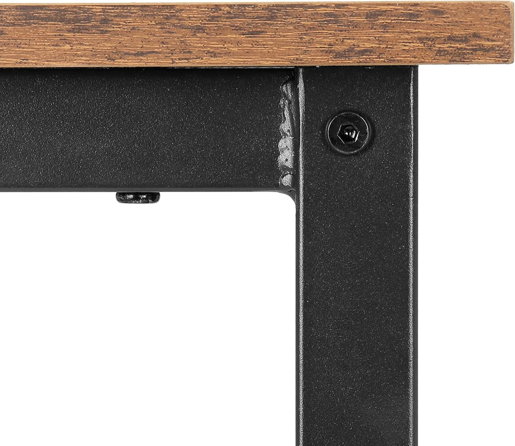 Finnhomy Bar Table Set, 23.6" Pub Table High Top Table, Square Bar Height Table, Bar Table with Stools, Kitchen Table Set for 2, Dining Table Set, Breakfast for Kitchen, Living Room, Rustic Brown