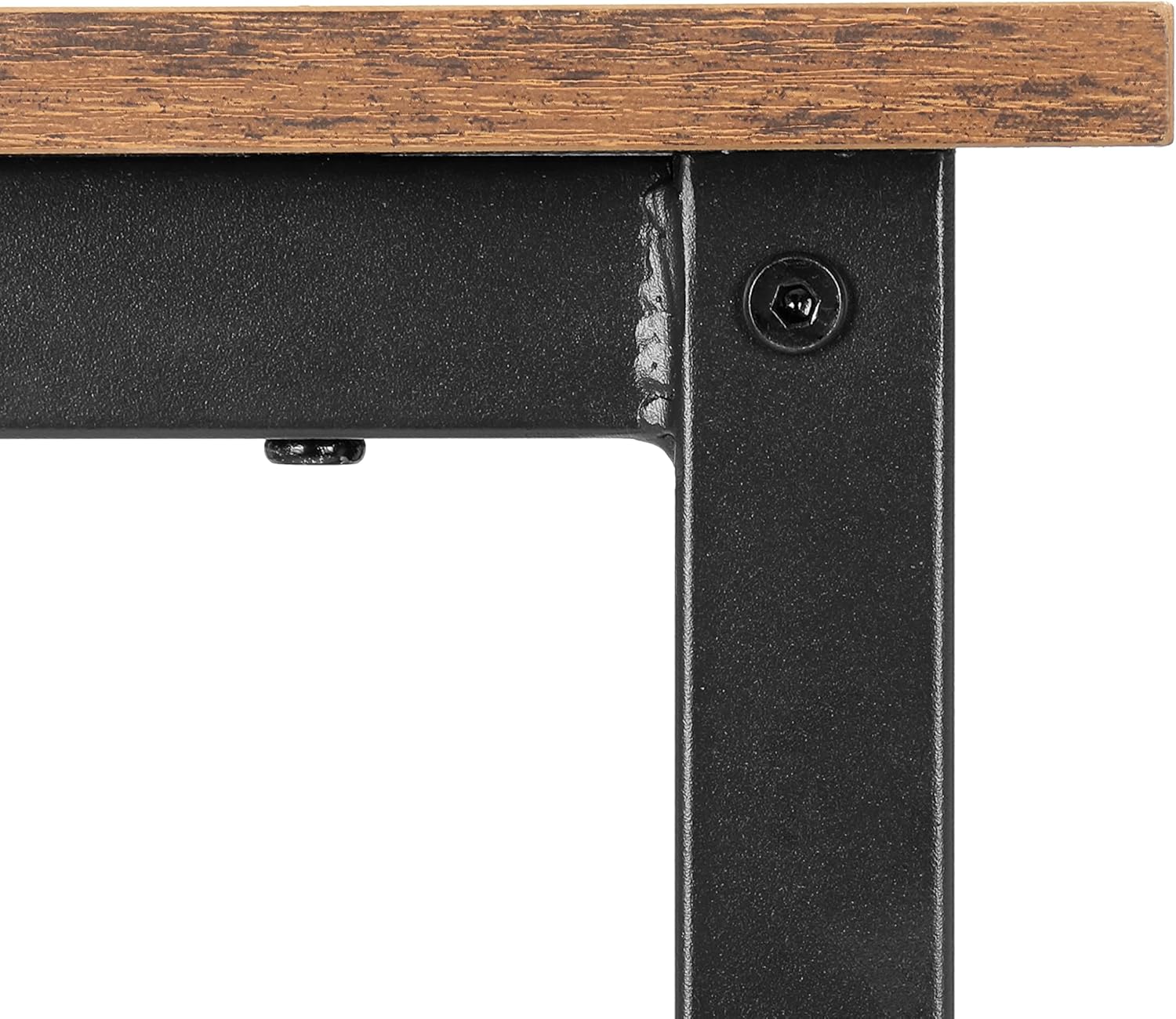 Finnhomy Bar Table Set, 23.6" Pub Table High Top Table, Square Bar Height Table, Bar Table with Stools, Kitchen Table Set for 2, Dining Table Set, Breakfast for Kitchen, Living Room, Rustic Brown