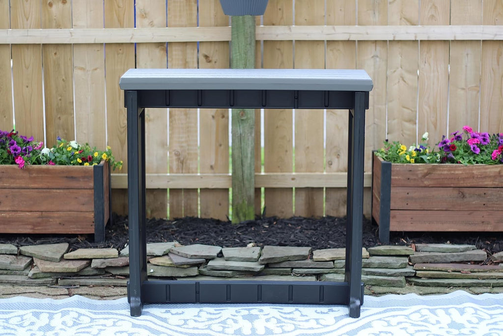 Single Bar Deep Grey Top & Black Base Ideal for Patio Hot Tub Area Backyard Durable WeatherResistant Design Easy Nohardware Assembly Proudly Made in USA