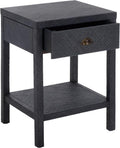 SAFAVIEH Home Collection – Epke Navy 1-Drawer 1-Shelf Accent Table, Woven Raffia Design, Fully Assembled (ACC6616C)