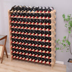 Wood Stackable Storage Modular Wine Rack Cabinet 144 Bottle freestanding Floor Wine Bottle Holder Display Shelves