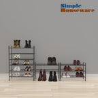 Simple Houseware 3-Tier Stackable Shoes Rack Storage Shelf, Black