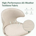 Furnimart Outdoor Bar Stools Set of 2, 360° Swivel Patio Bar Chairs with Adjustable Height & Waterproof Cover, PU Seat & Textilene Mesh Back, Counter & Bar Height Stools for Backyard, Balcony, Beige