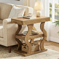 Tribesigns 3-Tier Narrow Side Table, Wooden End Table with Storage Shelf, Skinny Small Nightstand for Living Room, Bedside, Sofa Side, Easy Assembly (1)