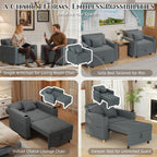 YODOLLA Sleeper Chair for Adults, 38" Extra Wide Convertible Chair Bed, Upgraded 3-in-1 Pull Out Single Sofa with Adjustable Backrest, Cup Holder for Living Room Apartment Small Space, Dark Grey