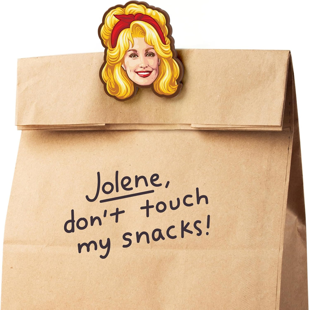 Dolly Parton Bag Clips, Set of 4, BPA-Free Plastic, Dolly-Inspired Iconic Hairstyle Designs, Kitchen and Pantry Organization