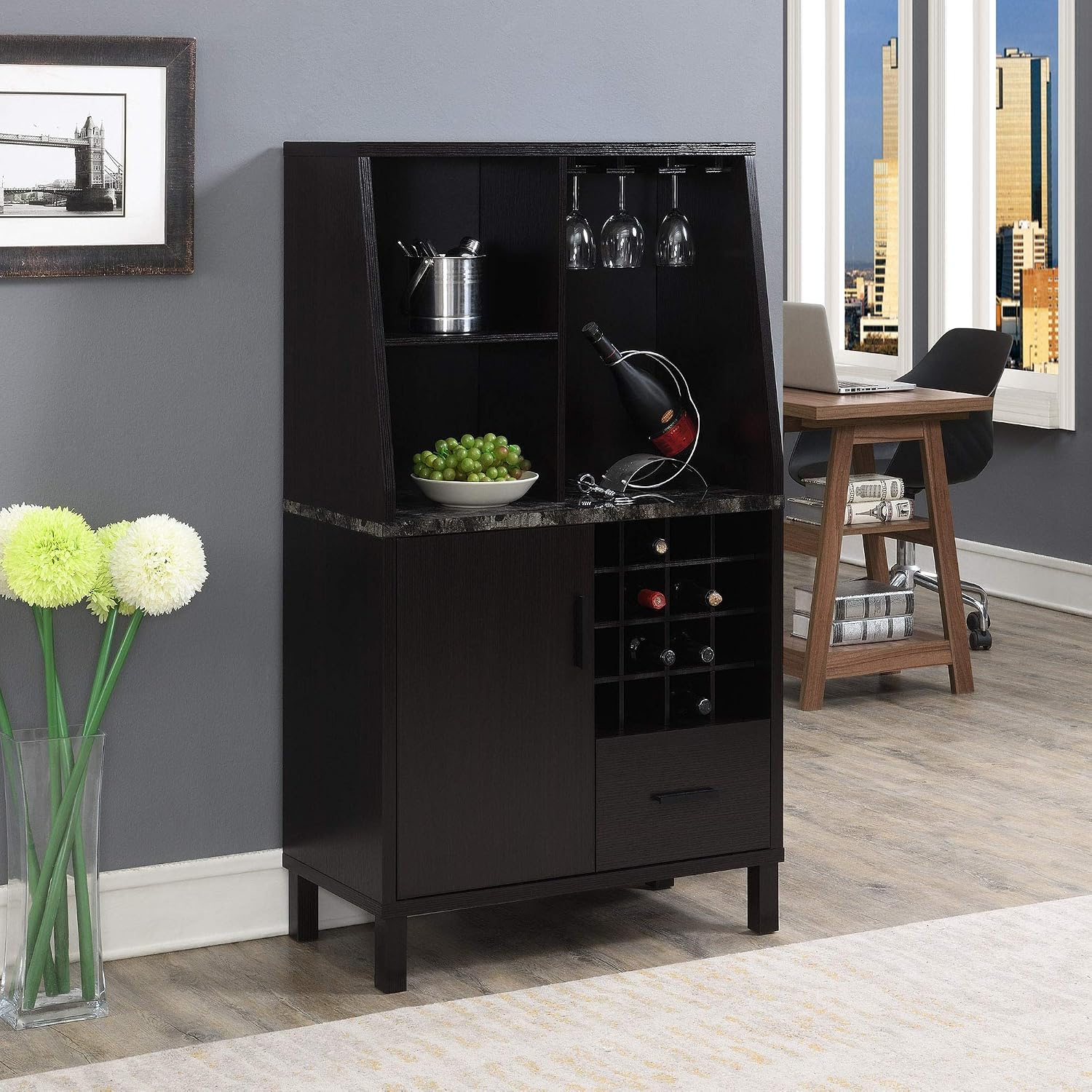Convenience Concepts Newport Wine Storage Bar, Espresso