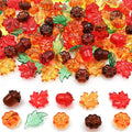 125 Pieces Fall Vase Filler for Thanksgiving Day Decor, Acrylic Pumpkin Table Scatter, Mini Fall Leaves Acorns Pumpkins Maple Leaves Gems Autumn Decor 1LB