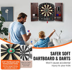 VEVOR Dart Board Cabinet Set, Multiple Styles Ready-to-Play Bundle Official Size, Steel Tip Dart Hideaway Cabinet, Features Easy Assembly, Complete with All Accessories, Perfect for Cricket Games