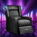 GTRACING Gaming Recliner Chair with Bluetooth Speakers Racing Style Single Gaming Sofa Modern Living Room Recliners Ergonomic Comfortable Massage Home Theater Seating, Black