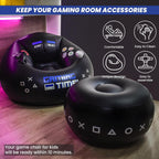 FranFusion Inflatable Gaming Chair for Kids & Teens with Cup Holders and Side Pocket - This Air Bean Bag Game Chair is The Perfect Furniture for Gamer Room Décor (Gaming Time with Ottoman)