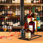 Invech Coffee Syrup Organizer Rack 2 Pack, Metal Syrup Holder for Coffee Bar Kitchen, 4-Tier Coffee Station Organizer for 8 Bottles Syrup Wine Dressing