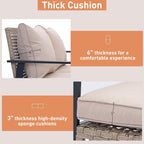 GDY Outdoor Wicker Loveseat Rocking Chair, Patio Outdoor Furniture Conversation Sets, Rattan Rocker Chair with Cushions, Modern Cozy Rocking Wicker Furniture for Garden, Porch, Poolside & Deck, Khaki.