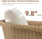 CHITA Wicker Patio Swivel Chairs with Removable Thickened Cushion, Outdoor Rattan Chairs for Sunroom, Garden, Deck, Backyard or Porch