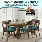 Chair Cushions for Dining Chairs - 17" x 16" x 2" D-Shaped Indoor Seat Cushions - Non Slip Chair Pads with Removable Ties and Washable Cover Set of 4 - Chair Leg Pads Included - Teal
