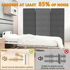 Soundproof Room Divider 3 Panels Rolling Room Divider with Wheels,Office Partitions Portable Wall, Freestanding Folding Partition Privacy Screens for Home, Office,Bedroom,Hospital,72x66in Dark Gray