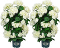 Faux Hydrangea Tree 30" Tall (2 Pack), Artificial Hydrangea Plant in Pot with White Flowers, Realistic Hydrangea Tree for Indoor Outdoor Porch, Patio, Home Decor