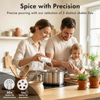 EDELHAUS® Square Spice Jars with Bamboo Wooden Lid (Pack of 36) Spice Jars with Shaker Insert and 240 Labels - Bamboo Lid Glass Container for Spice Organisation [4.3 in × 1.8 in]
