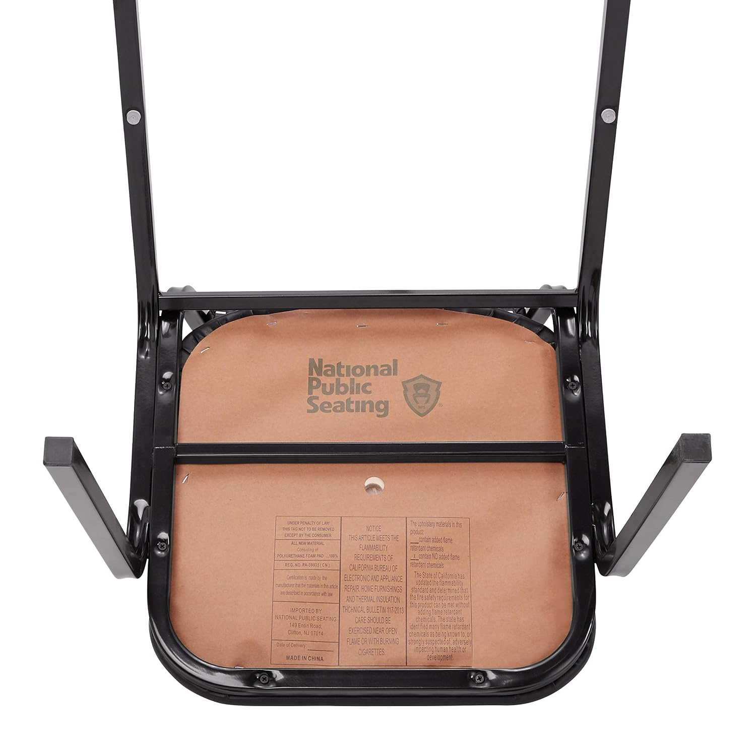 National Public Seating NPS 9100 Series Vinyl Stacking Chair, Panther Black/Black, 4/Pack (9110-B/4)