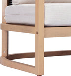 Christopher Knight Home Fido Acacia Wood Outdoor 3 Seater Sofa Cushion, Solid Wood Patio Sofa with Wicker Backrest, Comfy Lounge Sofa for Patio Furniture Set, Light Teak+Beige